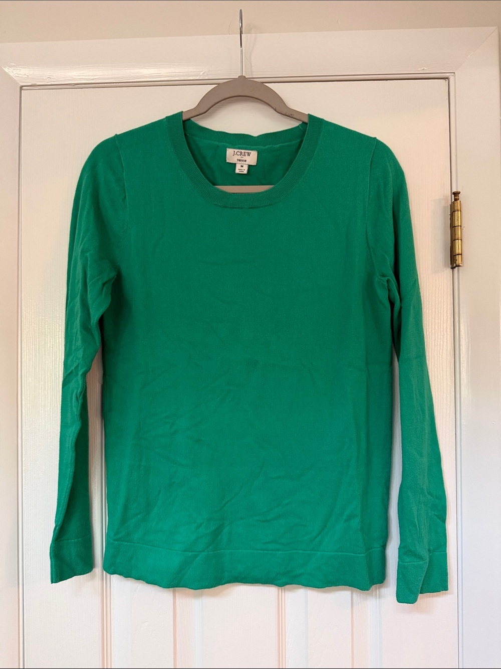 J. Crew Teddie Crewneck Sweater in Teal Green